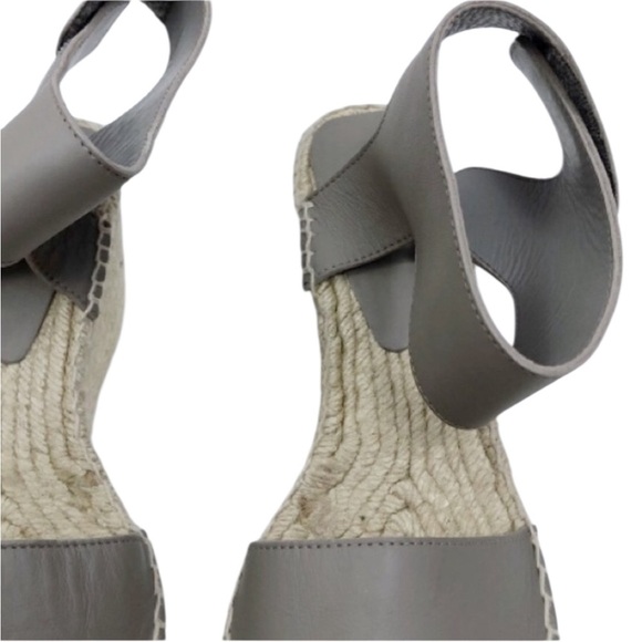 VINCE Sophie Leather Wedge Espadrille Sandals - Picture 14 of 15